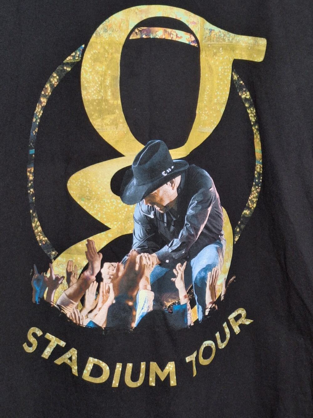 Garth Brooks Stadium Tour Concert T-Shirt Black Graphic Tee Country Music Mens S